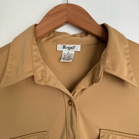 Bogari vintage button down polyester blend dress shirt size medium - Picture 4 of 6